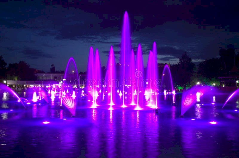 Purple, Landmark, Water feature jigsaw puzzle online