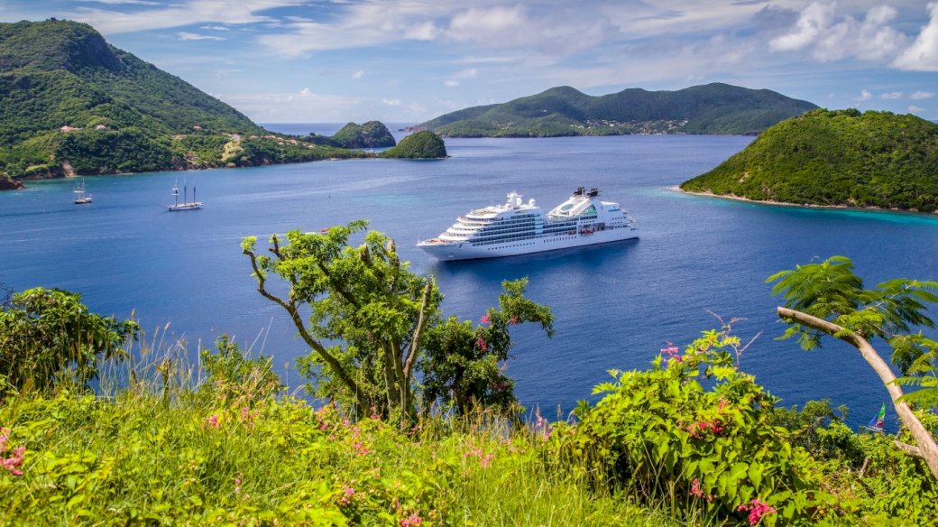 Mountains, Bay, Cruise Ship, jigsaw puzzle online