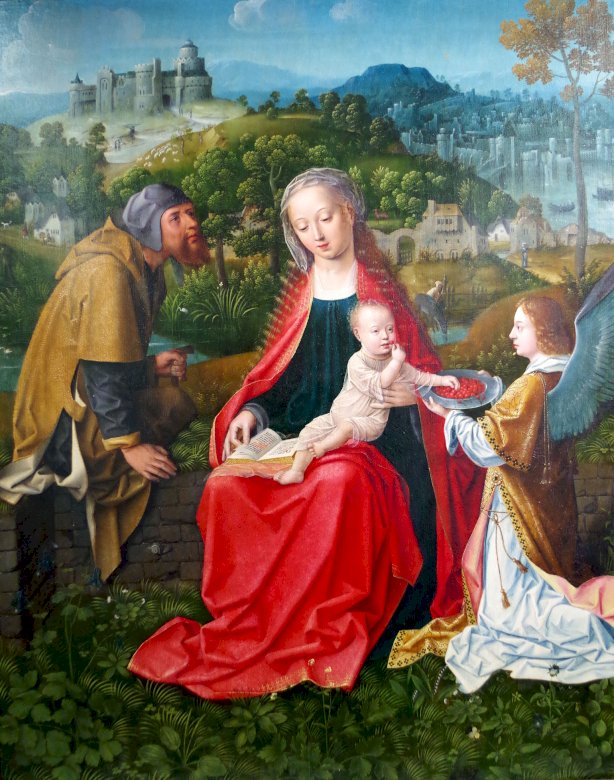 The Holy Family and an angel online puzzle