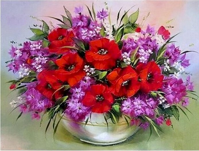 Virágok vázában. kirakós online