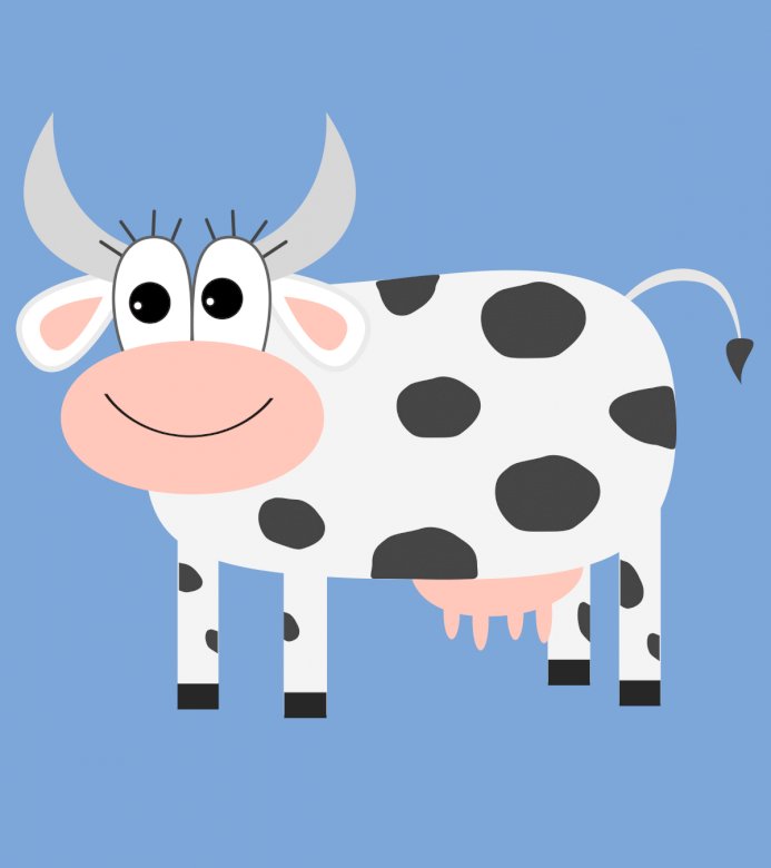корова. тварини з ферми пазл онлайн