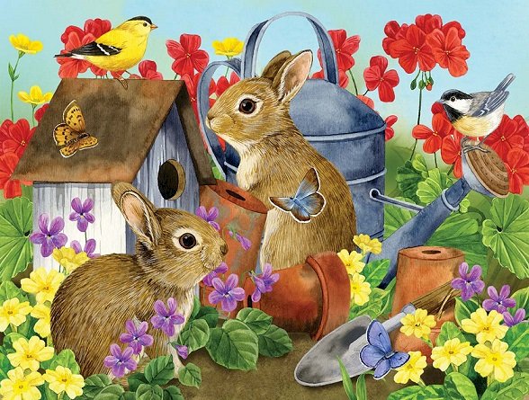 Hares in the garden. online puzzle