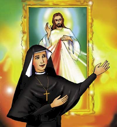 Сестра Фаустина и образът на Милостивия Исус онлайн пъзел