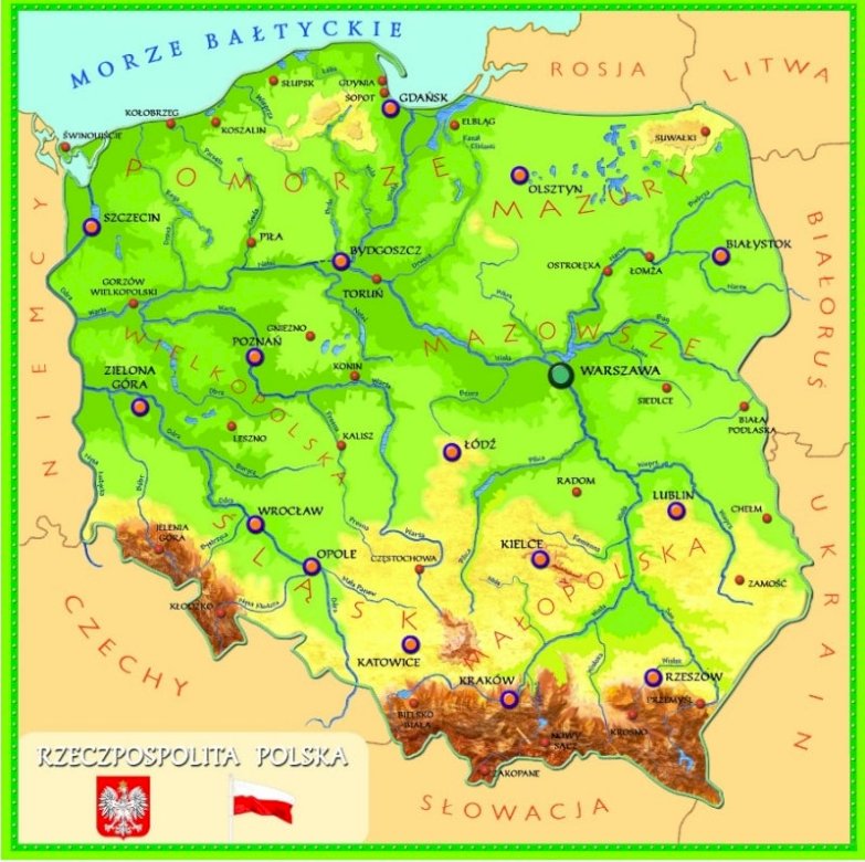 Mapa Polska online puzzle