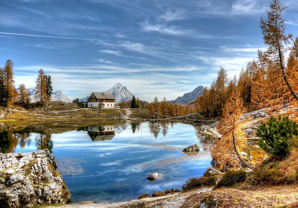 Panorama över Dolomiterna Pussel online