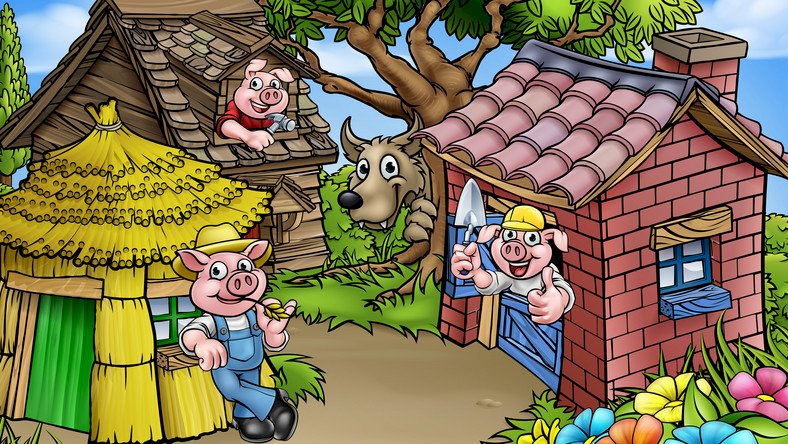 Drei kleine Schweine Online-Puzzle