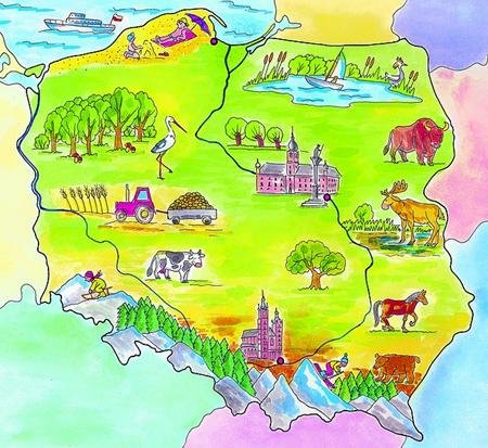 未就学児のためのポーランドの地図 オンラインパズル