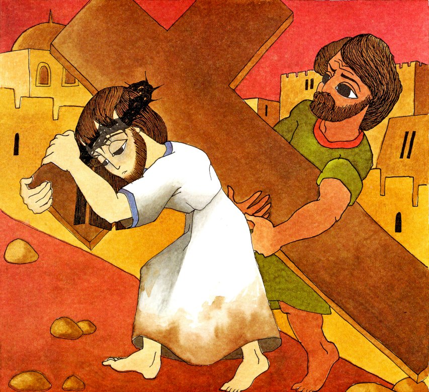 Pasiunea 5 - Isus cu crucea jigsaw puzzle online