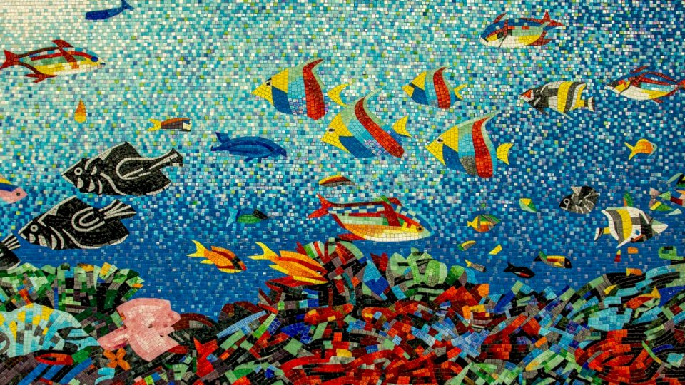 Mozaic de pești tropicali jigsaw puzzle online