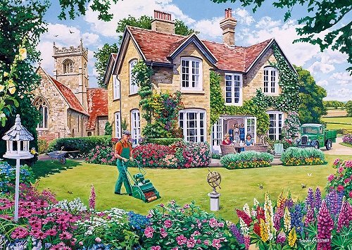 In an English garden. jigsaw puzzle online
