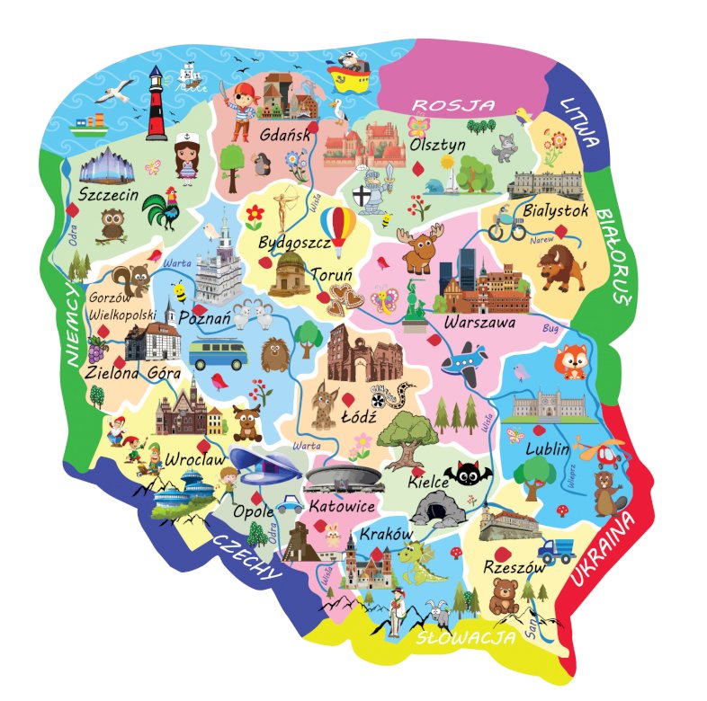 Térkép Lengyelország online puzzle