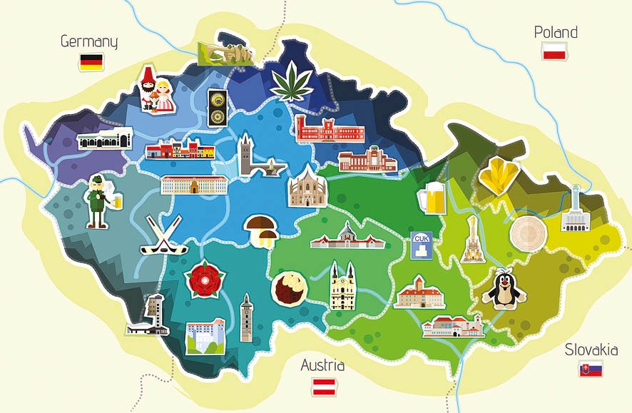 A Cseh Köztársaság térképe kirakós online