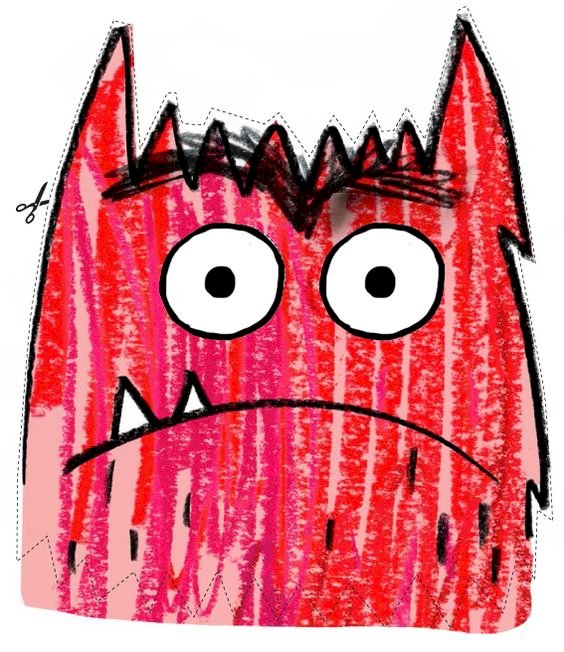 Rött monster pussel på nätet