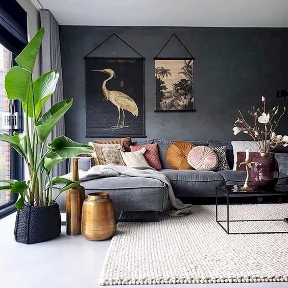 Obývací pokoj v šedých barvách online puzzle