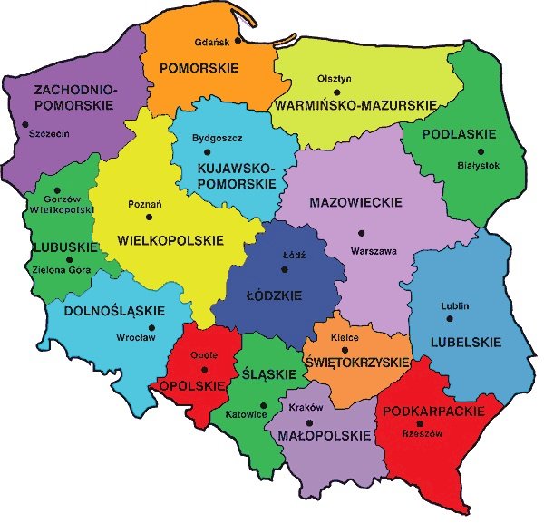 La Pologne et sa division administrative puzzle en ligne