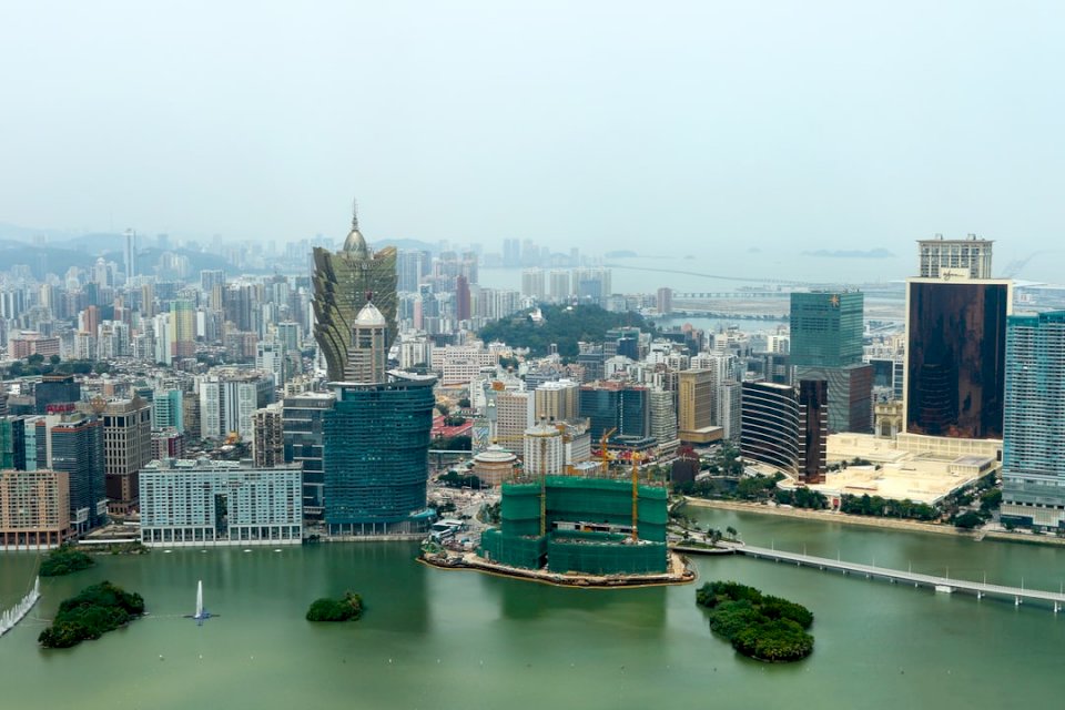 Vogelperspektive des Stadtzentrums von Macau Online-Puzzle