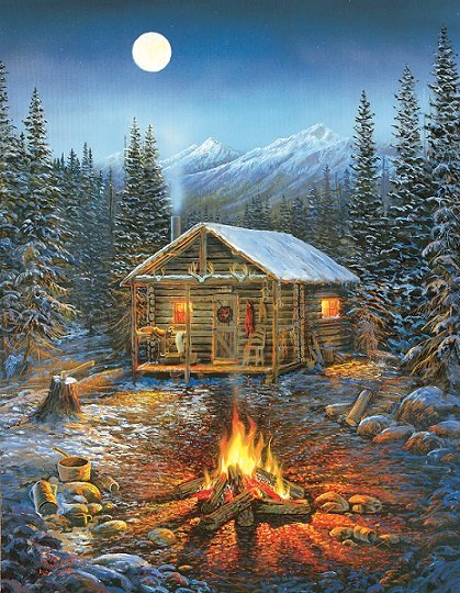 Campfire in the mountains. online puzzle