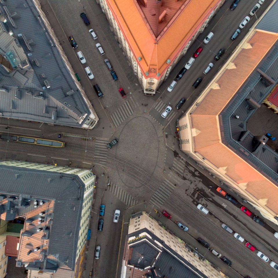Top down aerial in Punavuori jigsaw puzzle online