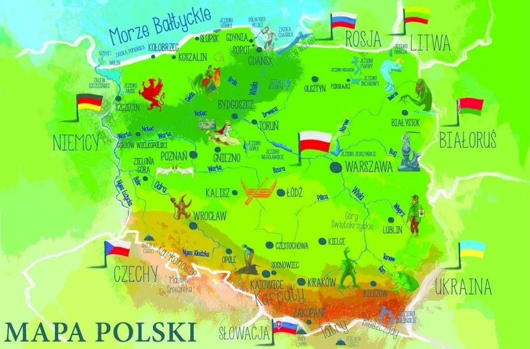 Mapa Polska skládačky online