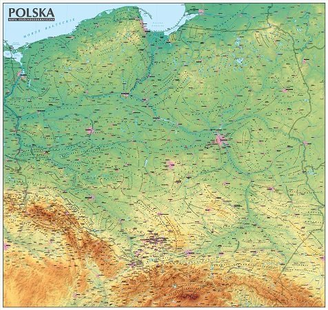 Geografisk karta över Polen pussel på nätet