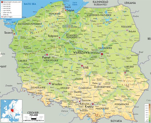ポーランドの地図 オンラインパズル
