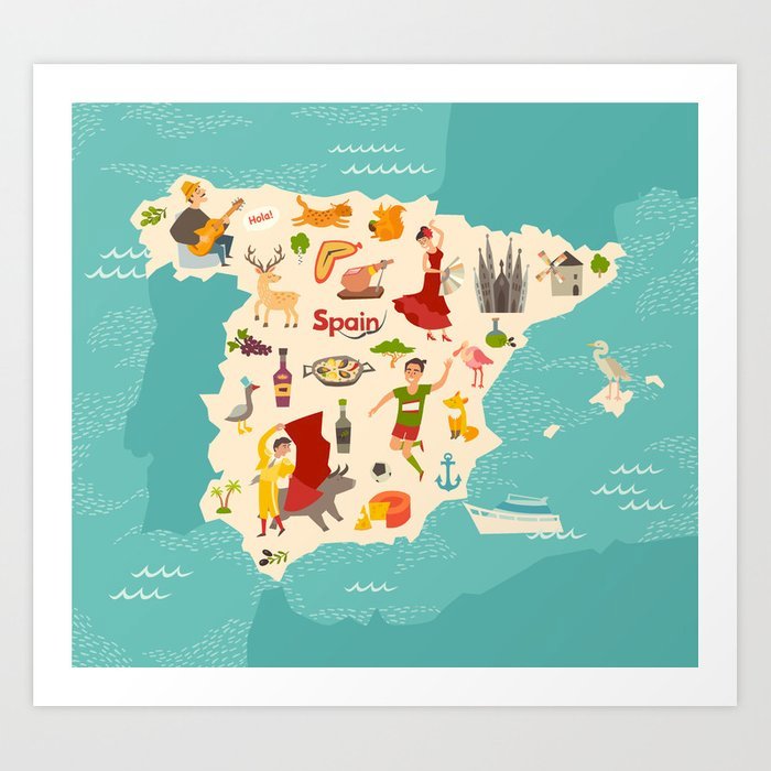 Mapa Španělska skládačky online