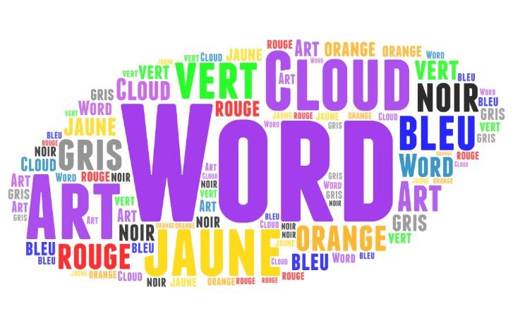Zeven kleuren in het Frans online puzzel