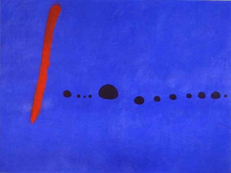 Pictura albastră Miró II puzzle online
