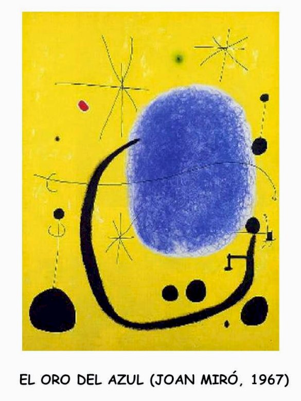 Miró målning Guldet av blått pussel på nätet