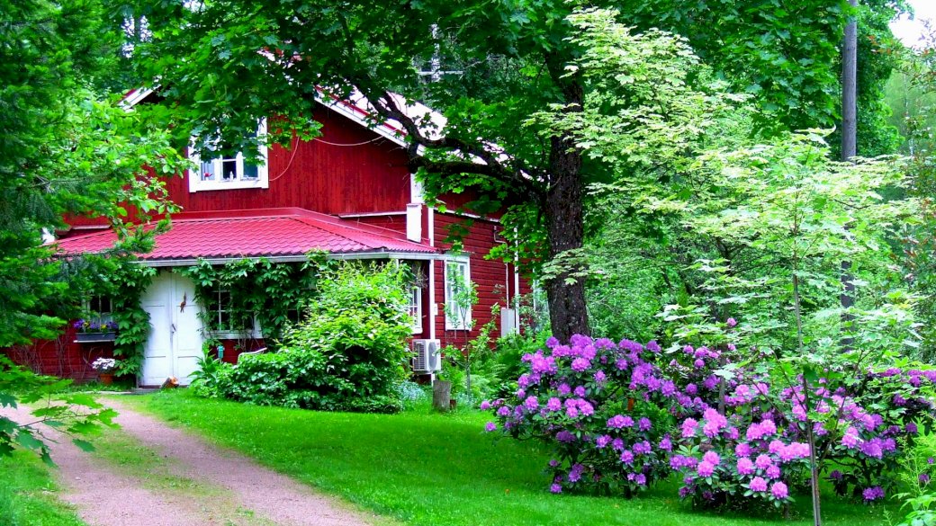 house_garden_yard_flowers_green онлайн пъзел