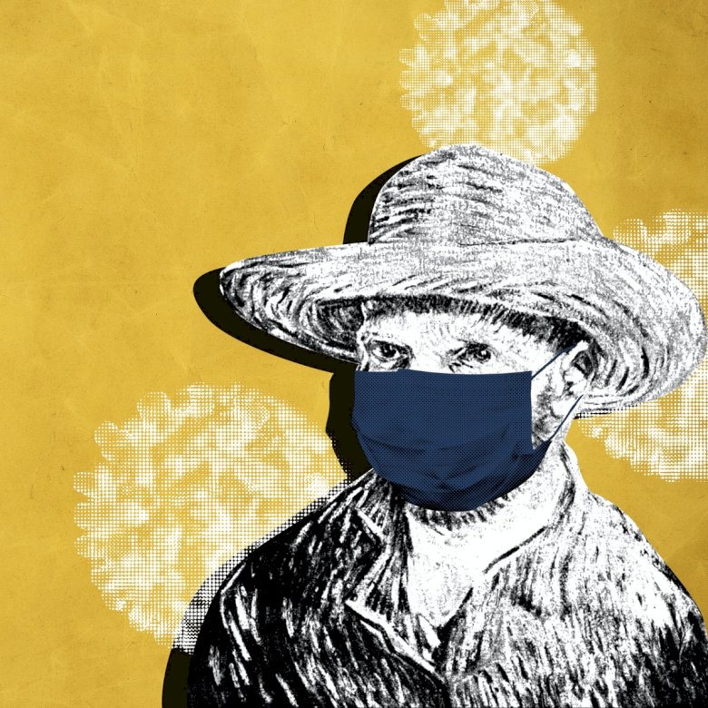 Vincent Van Gogh cu o mască puzzle online