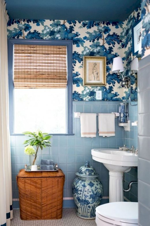 Kék a fürdőszobában kirakós online