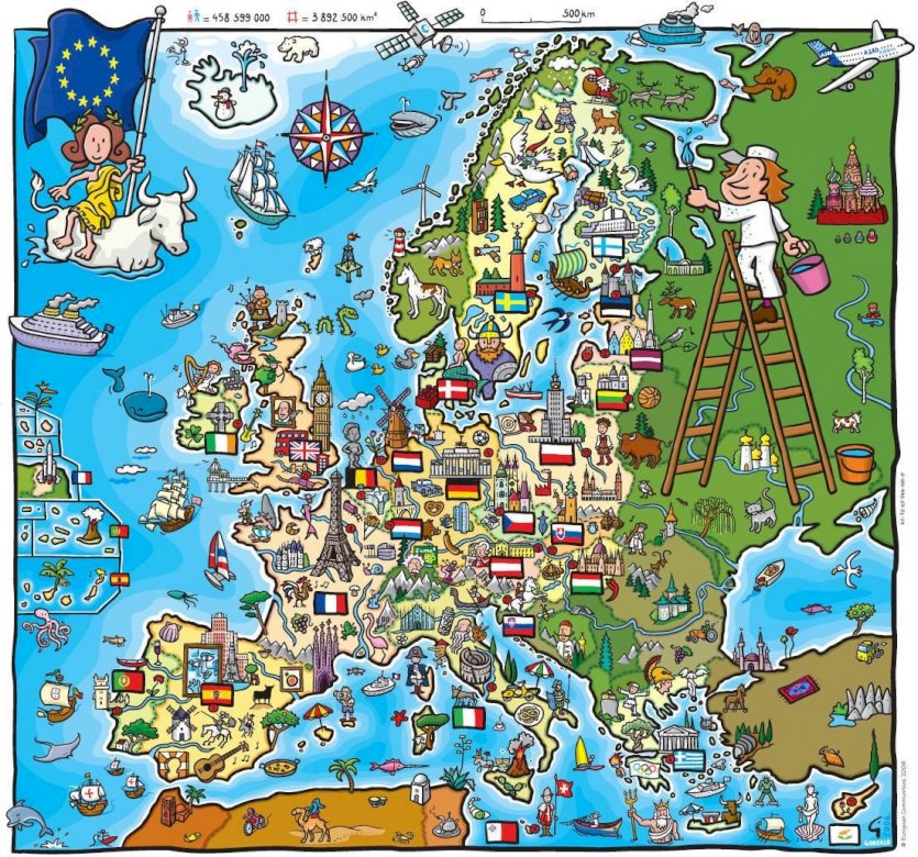 Evropa - Dětské hádanky online puzzle