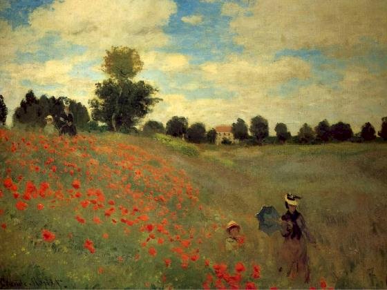 Pole máku, Argenteuil, Claude Monet, 1873 skládačky online