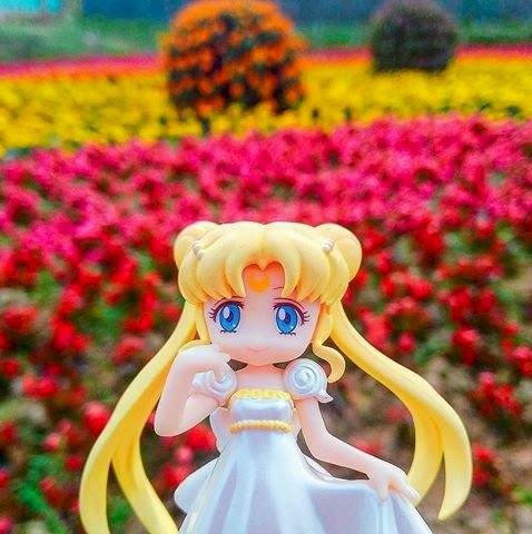 Sailor Moon zwischen den Blumen Puzzlespiel online