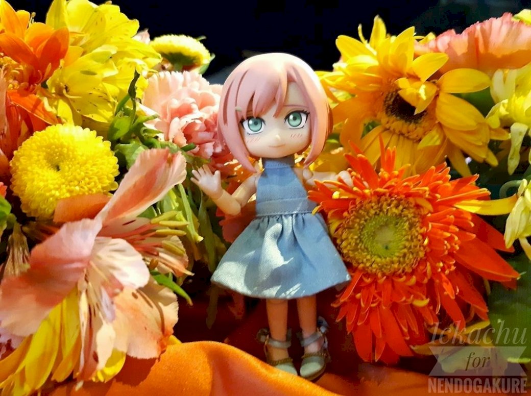 Sakura in the middle of the flowers jigsaw puzzle online