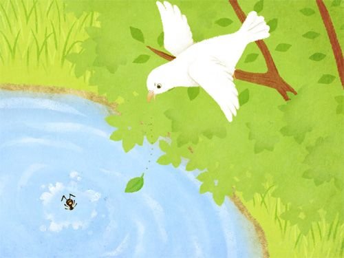 De duif en de mier legpuzzel online