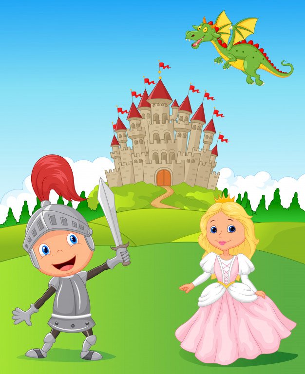 Ridder en prinses online puzzel