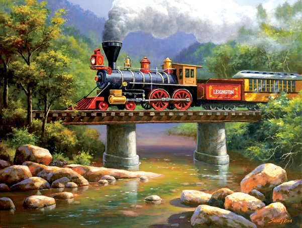 Train à vapeur. puzzle en ligne