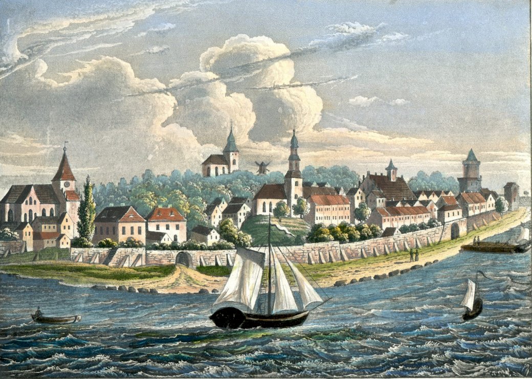 Panorama della pietra di Pomerania prima del 1850. puzzle online