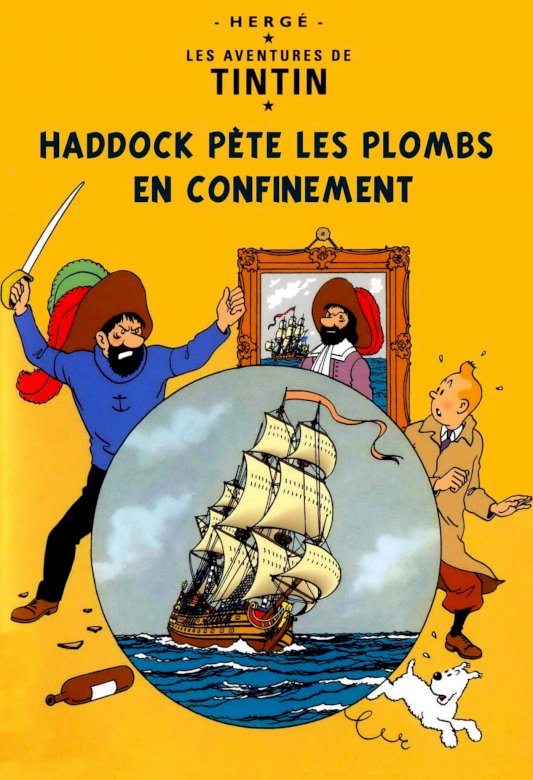 Tintin et milou en confinement puzzle en ligne