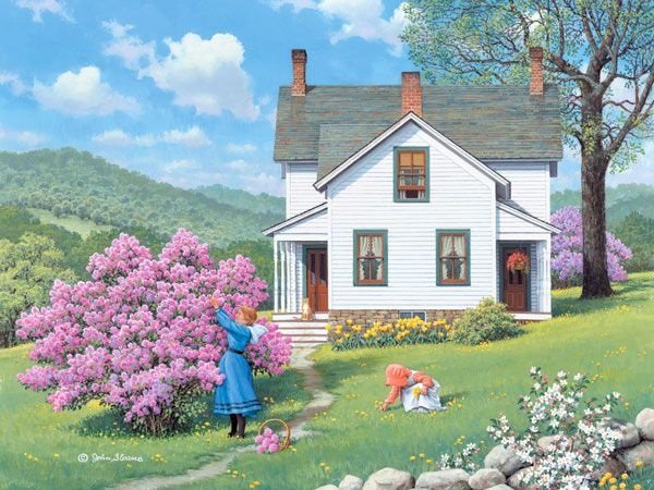 Primăvară colorată în mediul rural. jigsaw puzzle online