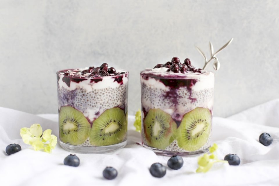 Chia-potten met bleuberries legpuzzel online