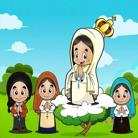 Mutter Gottes und Hirten aus Fatima Online-Puzzle
