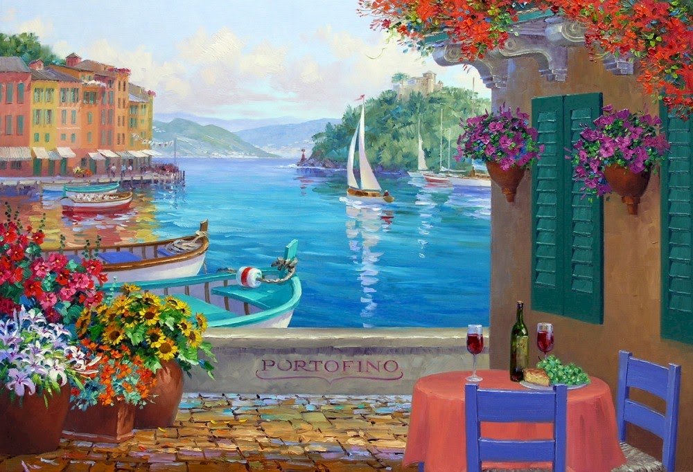 Vista en Portofino пазл онлайн