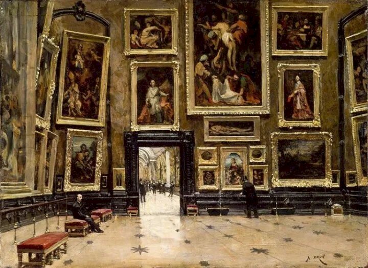 Panorama van Salón Cuadrado en el Louvre online puzzel