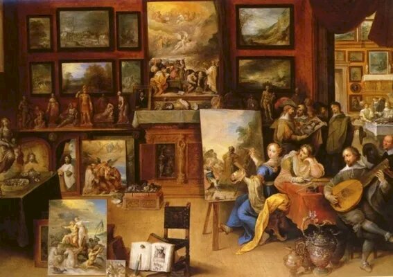 Pintura, poesía y musica en el salón online puzzle