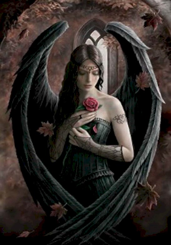 Înger cu trandafir puzzle online