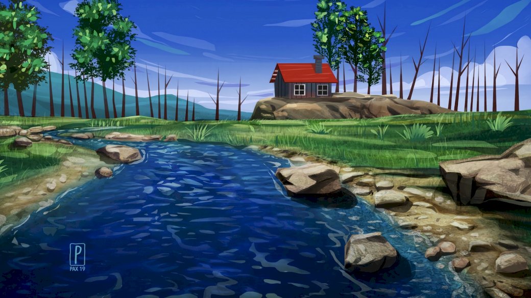 house_river_stones_ jigsaw puzzle online