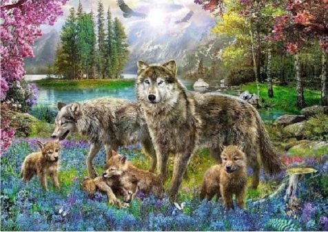 Wolfs familj. pussel på nätet